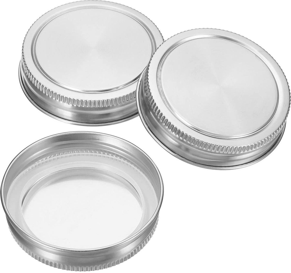 Elzusha - Blikdeksels voor Mason Jars - met Siliconen Sealing Ring - 3 Stuks