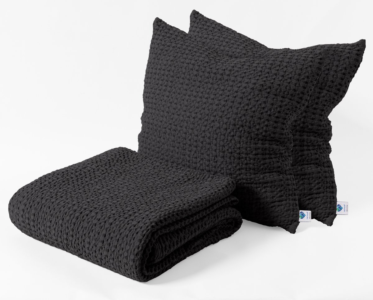 Vital Home Antraciet Bedsprei 180x220 cm - Zachte Katoen