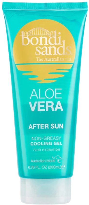 Turkooizen tube met Bondi Sands Aloe Vera After Sun koelgel. 'The Australian tan'. 200ml.