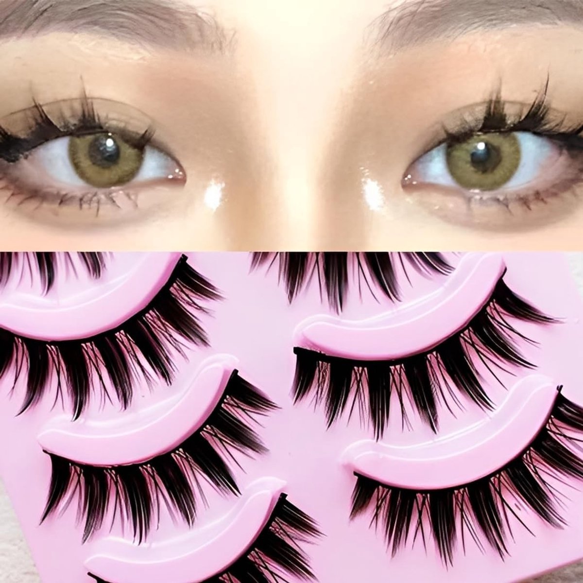 10 Paar Kunstmatige Wimpers Set, Fluffy Cat Eye Wimpers, Handgemaakte Valse Wimpers voor Dramatische Ogen, Volume en Manga Effect