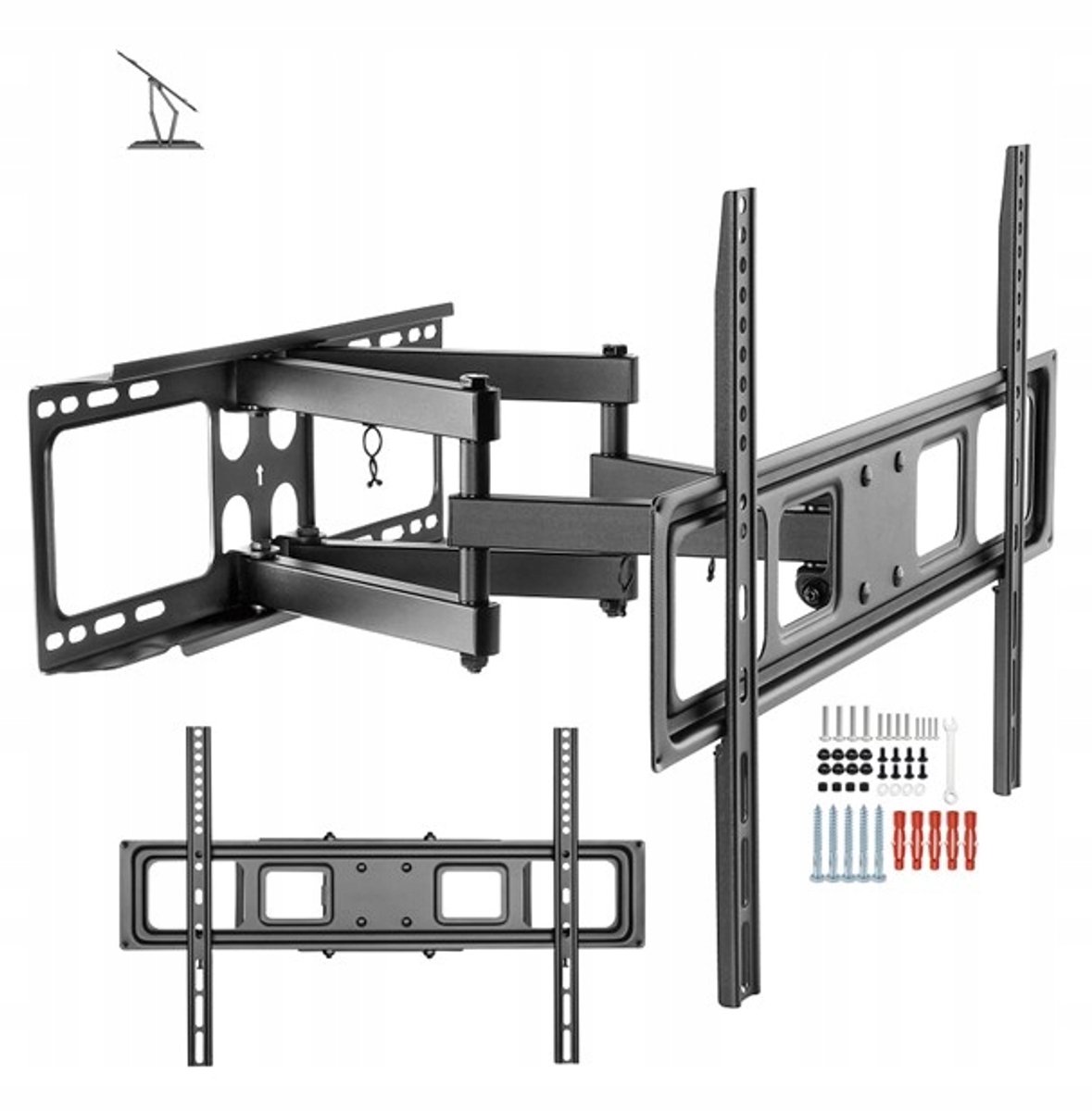 Draaibare TV-muurbeugel voor 49-inch schermen, 50 kg belastbaar