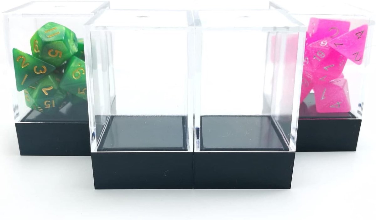 RPG Dobbelstenen Classic Brick Box, Heldere Plastic Opbergdoos voor 5 Dobbelstenen, Ideaal voor Spelletjes en Rollenspellen