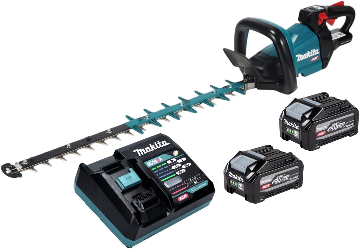 Makita UH 004 GU201 accu-heggenschaar 40 V max. 60 cm borstelloos + 2x accu 4,0 Ah + oplader