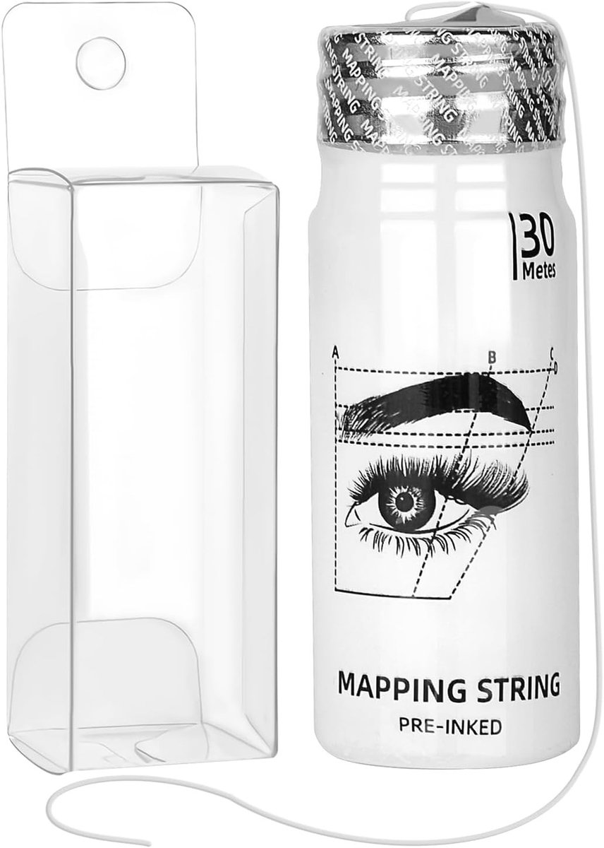 Pre-inked Draad voor Oogbrow Mapping - 30m Positioneringsdraad voor Permanente Make-up en Microblading Accessoires - Ideaal voor Nauwkeurige Vormgeving van Wenkbrauwen