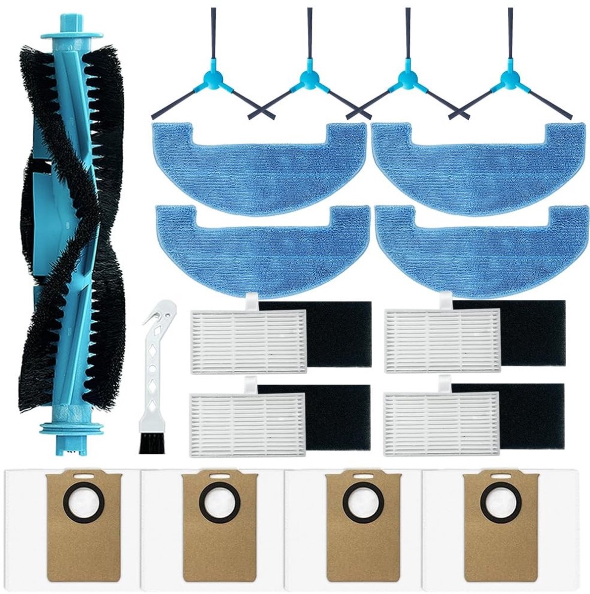 Solidchoice - 18-delige Accessoireset voor Robotstofzuiger met Hoofdborstel en HEPA-filters