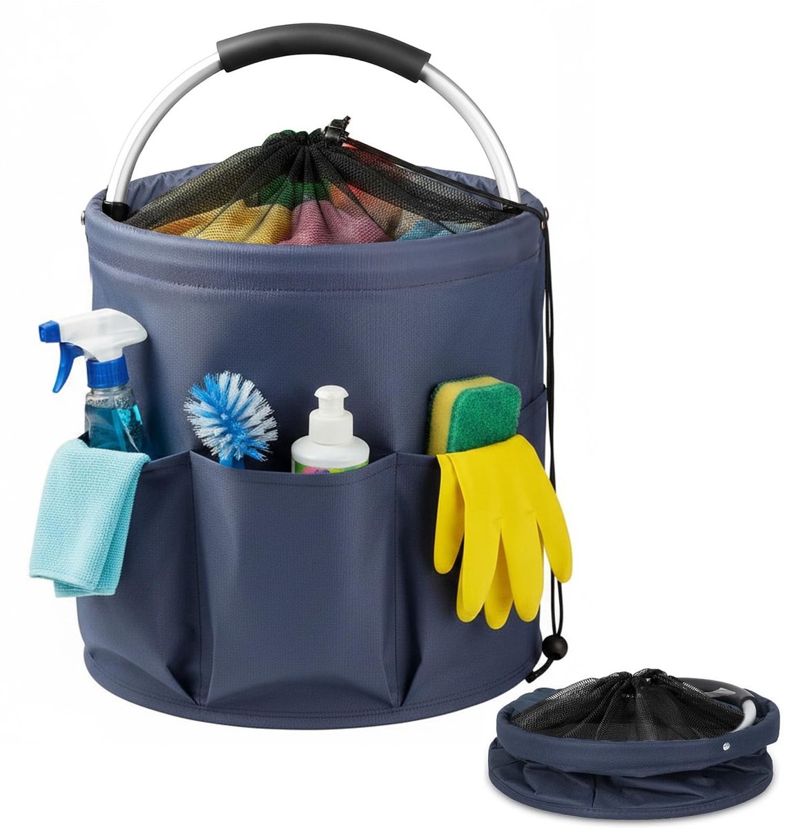 Solidchoice - Schoonmaakmiddelen Organisermand met Handvat en Trekkoord