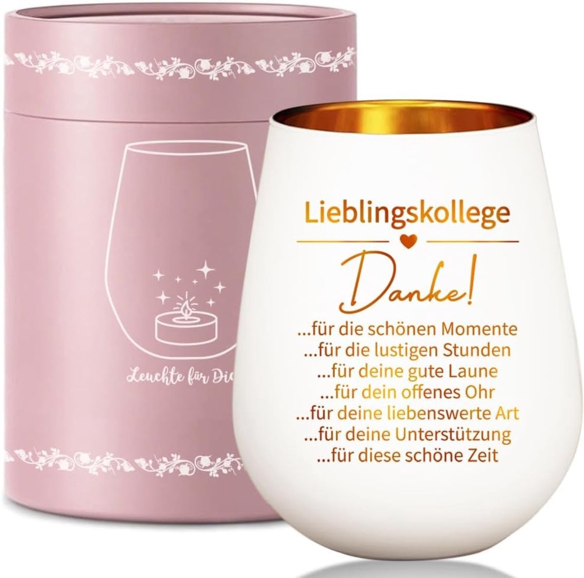 Windlicht van glas - Transparant - 11,3 x 8,6 x 8,6 cm - Gravure Cadeau voor Collega's en Vrienden