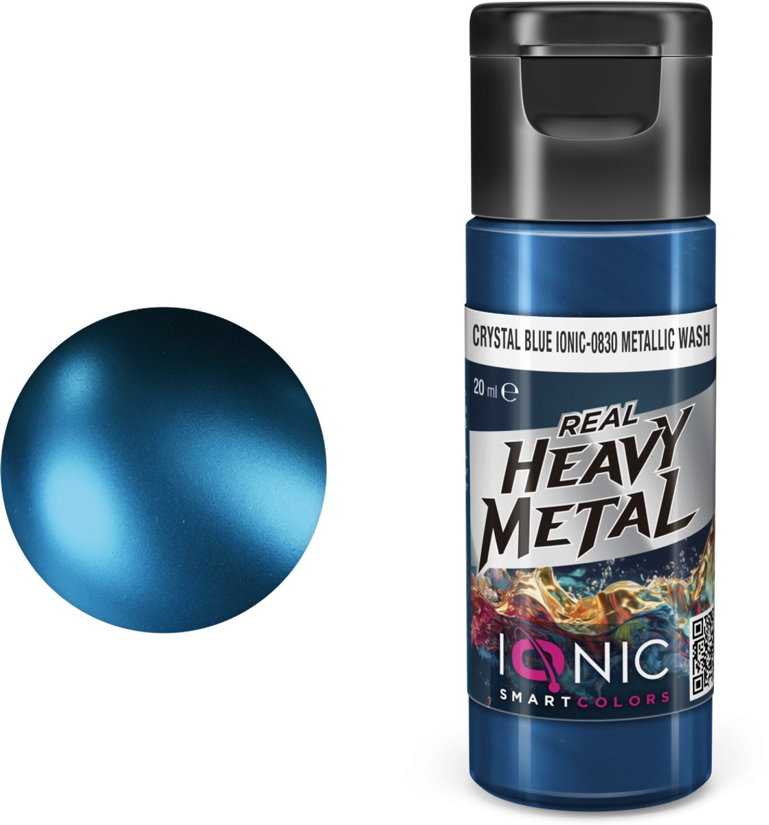 AMMO by Mig Jimenez Hobbyverf Acrylverf - MIG IO0830 Ionic Smart Colors - Real Heavy Metal - Kristalblauw - Metallic Wash - Metallic Acryl - 20ml Verf potje - 20 ml
