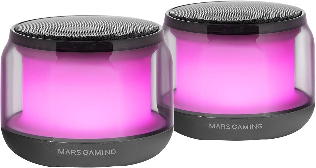 Mini soundbar - Zwart - Compact - Bluetooth 5.3 met 15W en 360º RGB Verlichting - Voor Gaming en Multimedia