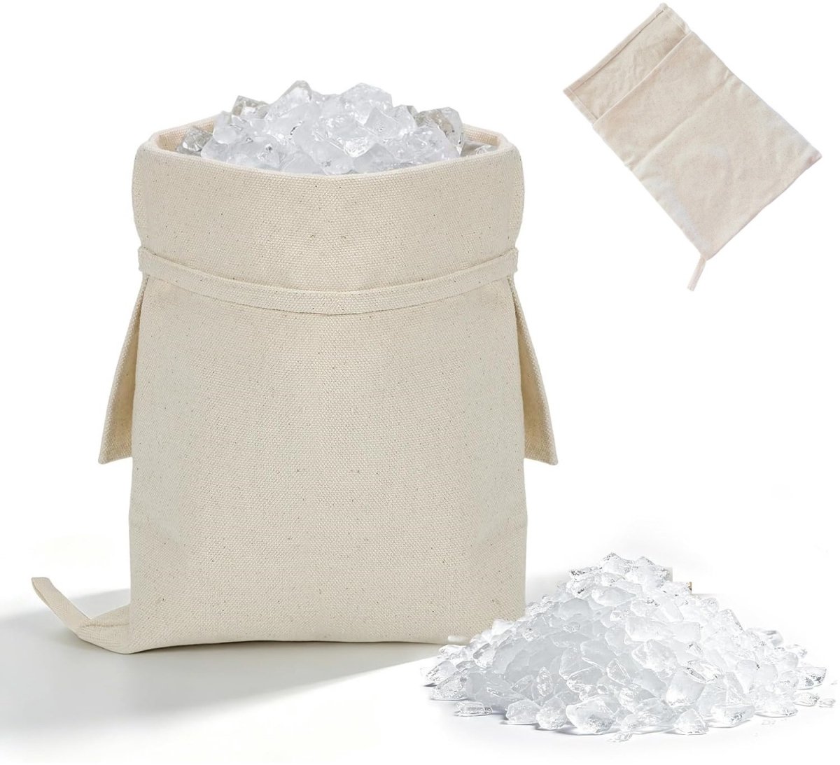 longziming -IJsbreekzak - Canvas IJscrusher Zak - Herbruikbare Zak voor Gemalen IJs - IJs Zakken voor Cocktails, Mojito en Bar - 32,5 x 22 cm - 1 Stuk