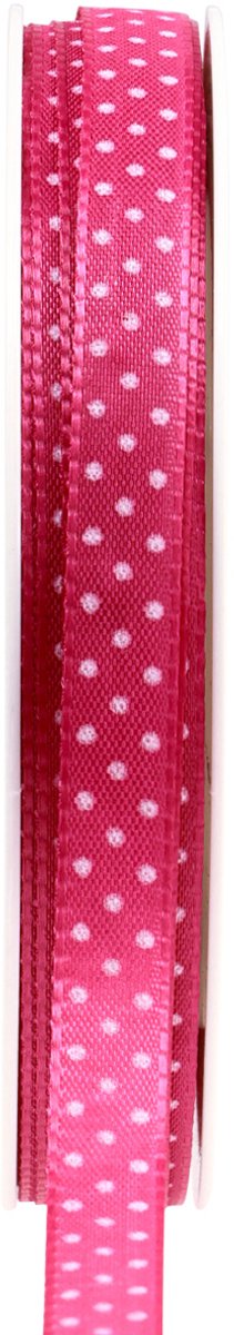 Cadeaulint gestippeld sierlint roze 10mm 25m
