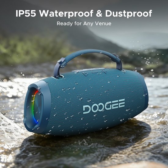 DOOGEE Wild Boom - Bluetooth Speaker - Draagbare Bluetooth Speaker - 20 uur Waterdicht - Blauw — afbeelding 5