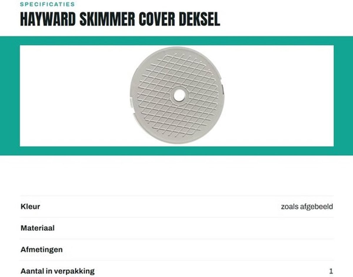 Skimmer Cover Hoogwaardige Kwaliteit - Vervanging Deksel - Voor Hayward Auto-Skim - SP1096/SP1097/SP1098 - Wit - Duurzaam Materiaal - Zwembaddeksel