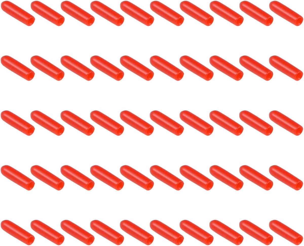 200 Stuks Rubber Eindkapjes - Ronde Beschermers voor Buitenste Schroefdraad (2mm ID, Rood) - Perfect voor Meubels, Gereedschap en Klussen