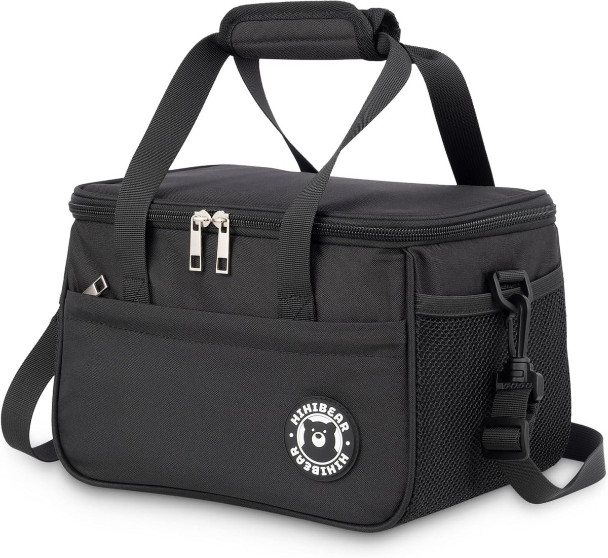 Koelrugtas - Zwart - 28 x 18 x 18 cm - Geïsoleerde Lunchtas met Lekbestendige PEVA-voering - Voor Werk en Reis