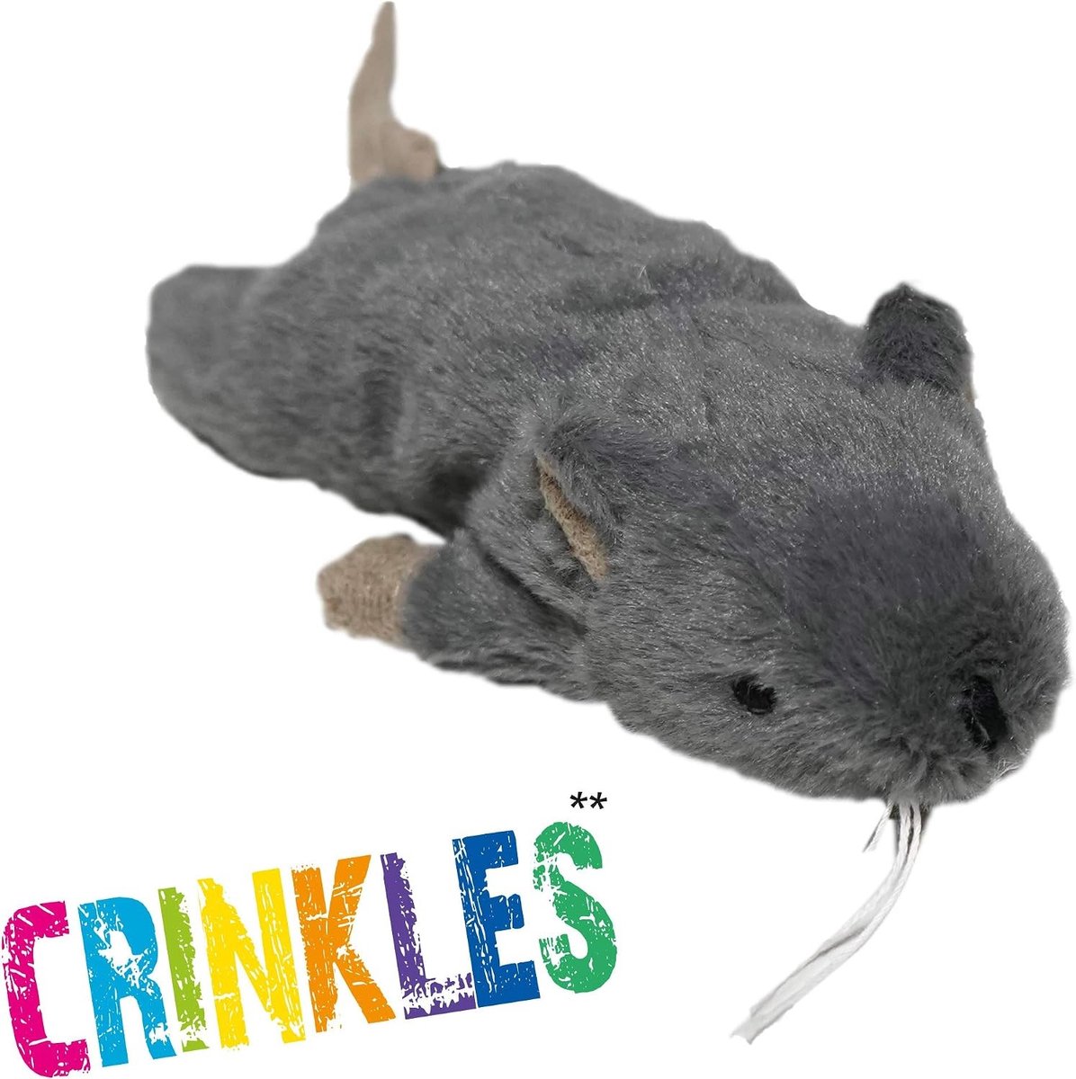 Voerpuzzel voor kat - Grijs - 20 cm - Pluche Kattenmuisspeelgoed met Kattengras - Voor Katten