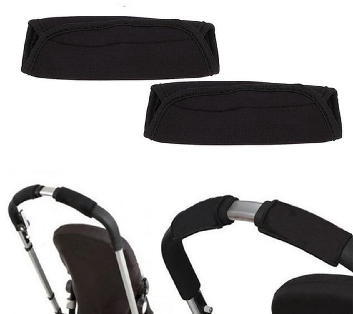 Hoes Kinderwagengreep - Universele Beschermhoes - Armsteun - Bumperafdekking - 2 Stuks - Waterdicht Nylon - Kinderwagenhandschoenen