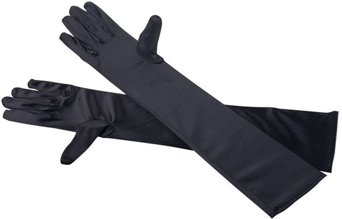 Ellebooghandschoenen Lang - Satijnen Handschoenen - Zwart - Dames - Comfortabel - Elegante Accessoire 56 cm