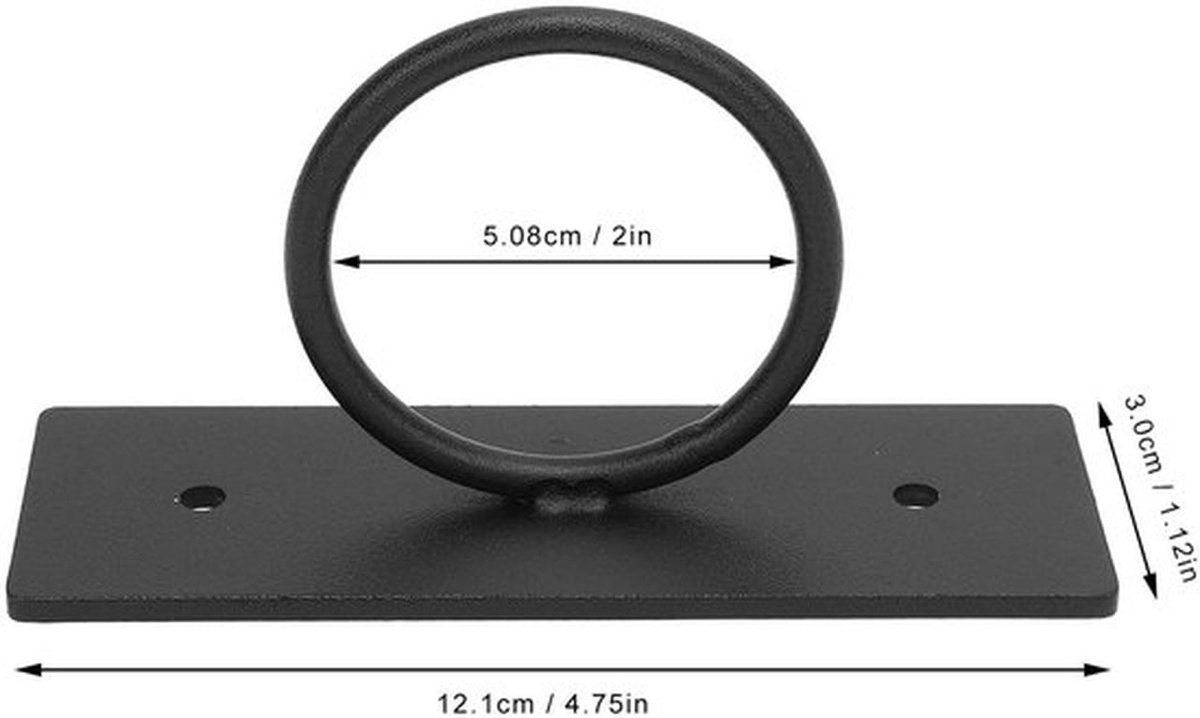 - Houten Touwhouders Set - 5-delige set voor touwen - Roestvrij staal wandbeugels - Zwart - Ideaal voor bevestigen van touwen - Geschikt