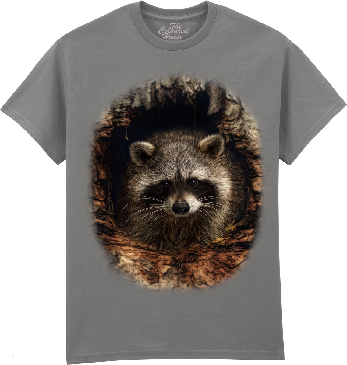 Wasbeer Through The Woodland Window - Racoon The Coloured House T-shirt 4XL