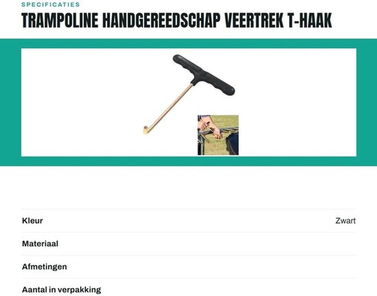 Veertrekhaak Staal - Trampoline Veren Trekker - Handgereedschap - Tent Peg Trekker - Eenvoudig te Gebruiken - Stevig Ontwerp - Trampoline Gereedschap