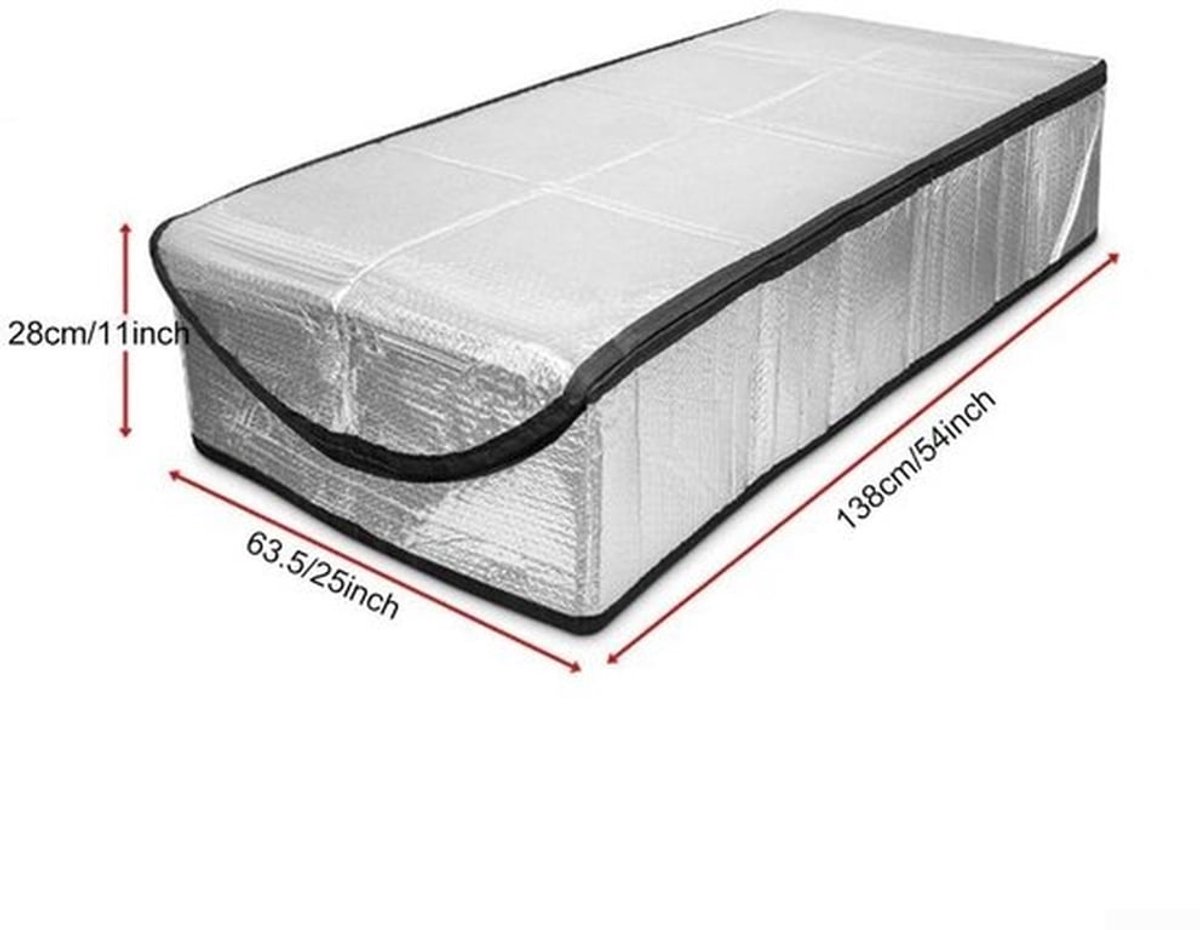 Zoldertrap Vuurvaste Isolatiehoes - Zolderdeur Isolatie - Stofkap - Premium Aluminiumfolie - 25"x54"x11" - Dubbele Lagen
