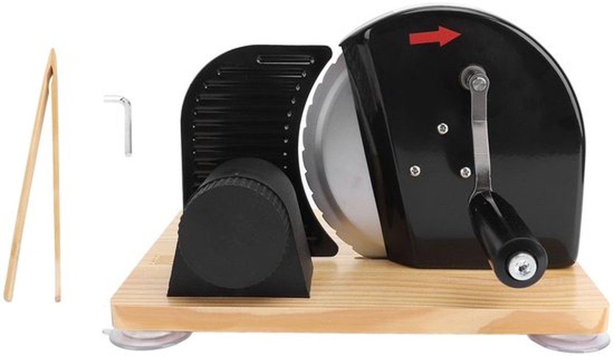Broodsnijder Handmatig - Verstelbare Dikte tot 15 mm - Ergonomische Handgreep - Stabiliteit met Zuignapvoetjes - Voor Brood, Kaas, Vleeswaren - Broodsnijmachine