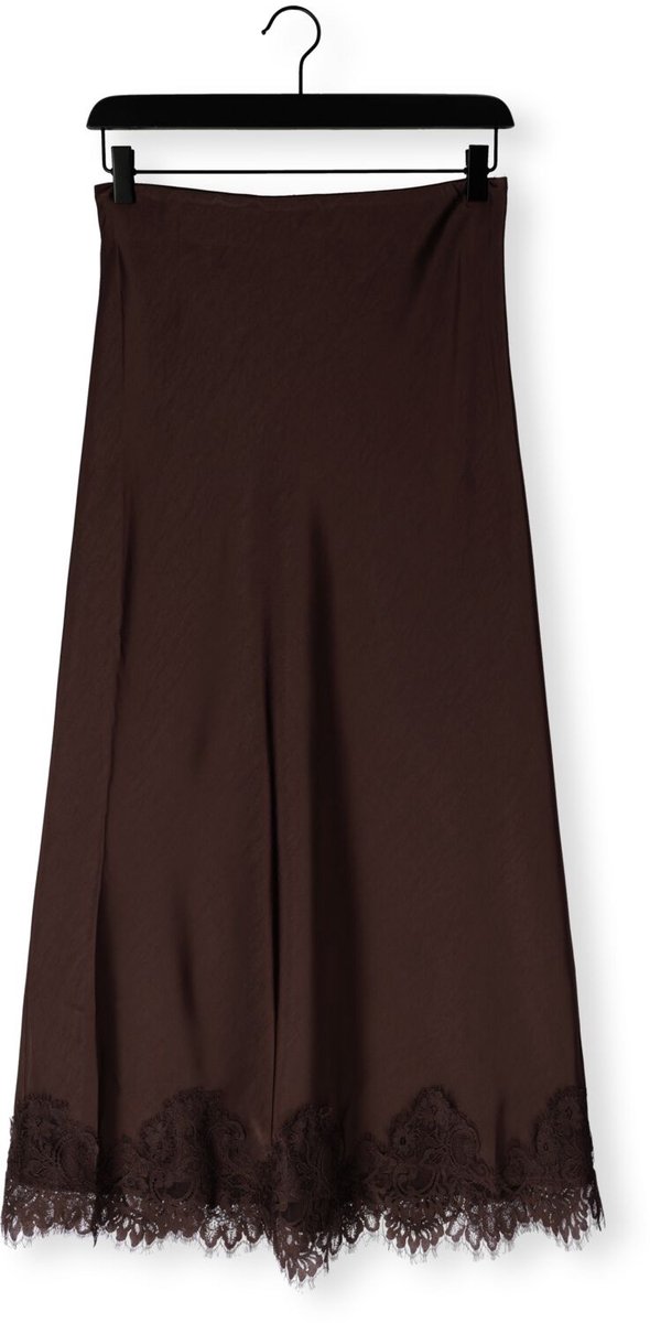Object Objnaline Mw Long Lace Skirt Rokken Dames - Bruin - Maat 42