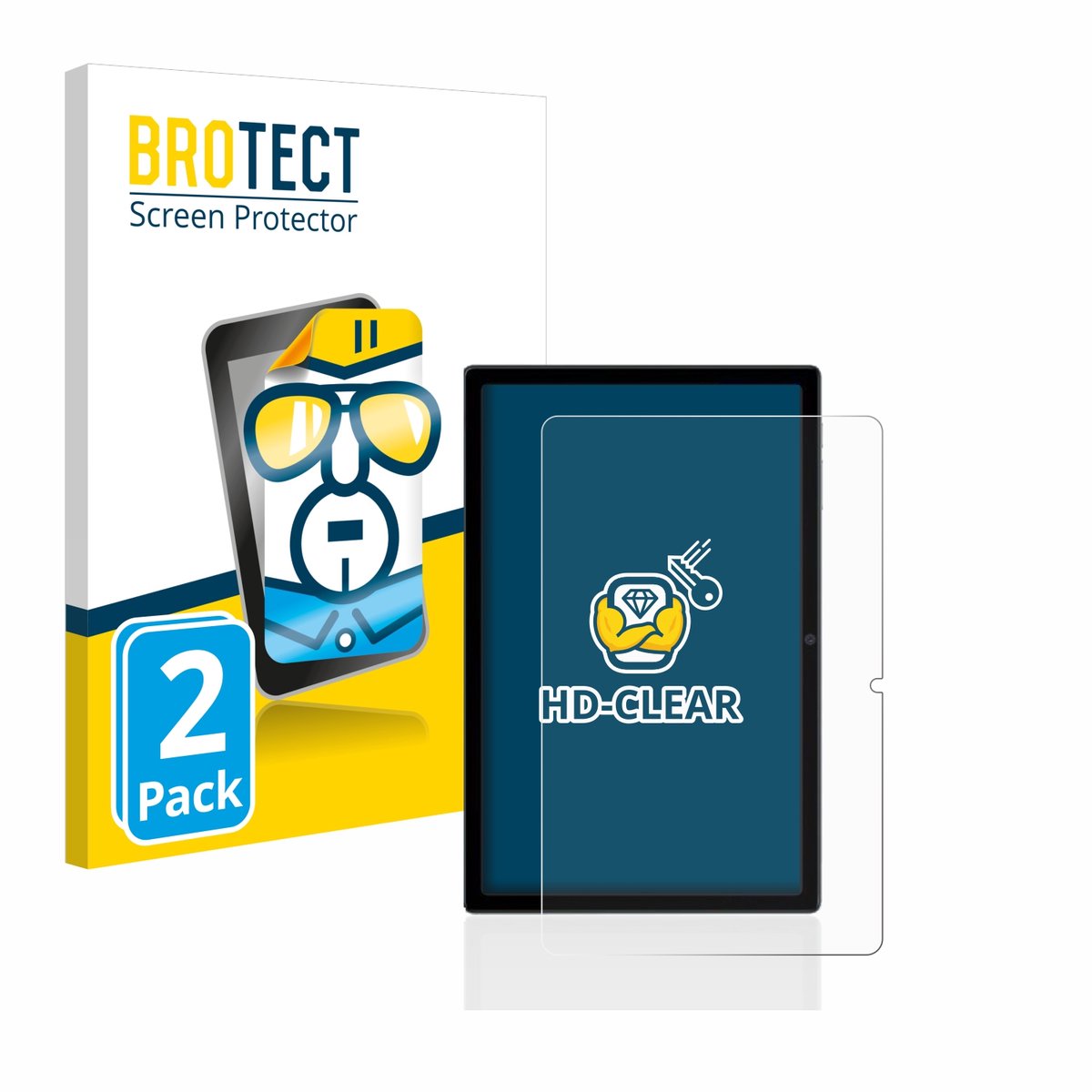 BROTECT - Screenprotector voor Blackview Tab 16 - Folie Beschermfolie transparant 2 Stuks