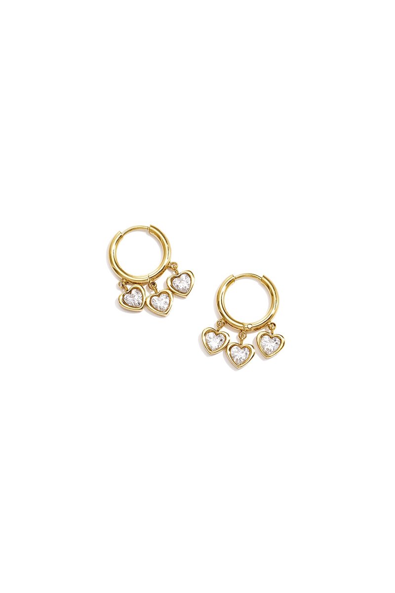 Lola - Hartjes Oorbellen - Zirkonia - Stainless Steel - - Wit