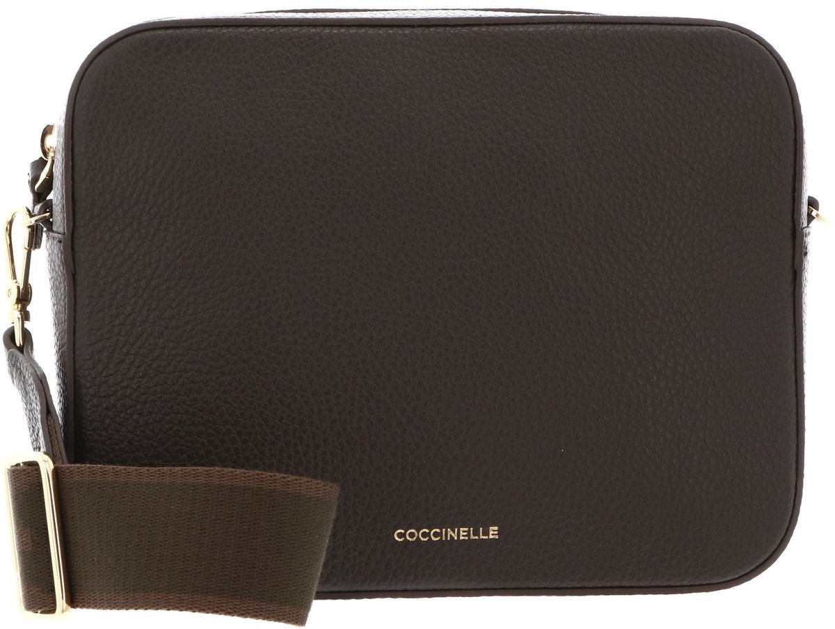 COCCINELLE Leren schoudertas Tebe Crossover Bag Fango donkergroen