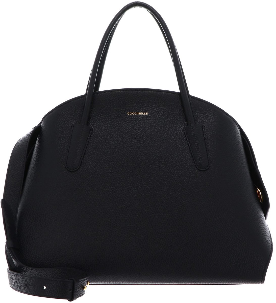 COCCINELLE Leren handtas schoudertas Tylde Soft Handbag Grained Leather Noir zwart