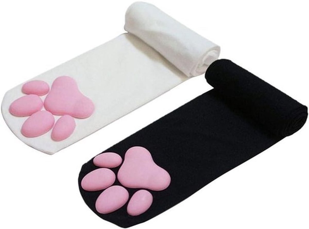 Kattenpoot Sokken - Dames - Kitten Motief - Hoge Dijkousen - Comfortabel en Trendy