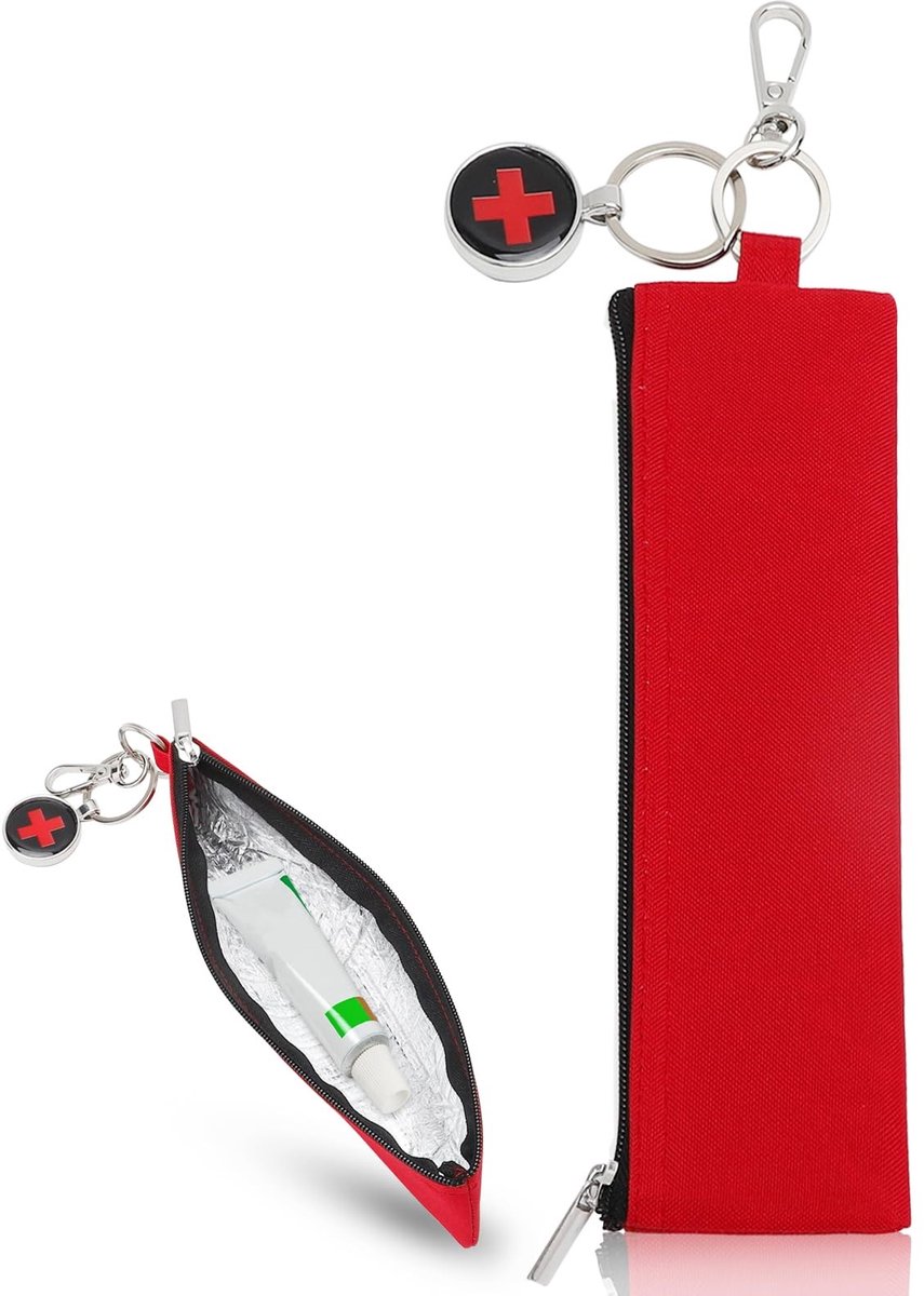 Dailygoods - Mini koeltas met hanger voor noodgevallen, geïsoleerde medicijntas voor reizen, rugzak, vliegtuig, epipentas met karabijnhaak voor insuline, allergieën, diabetici, kinderen