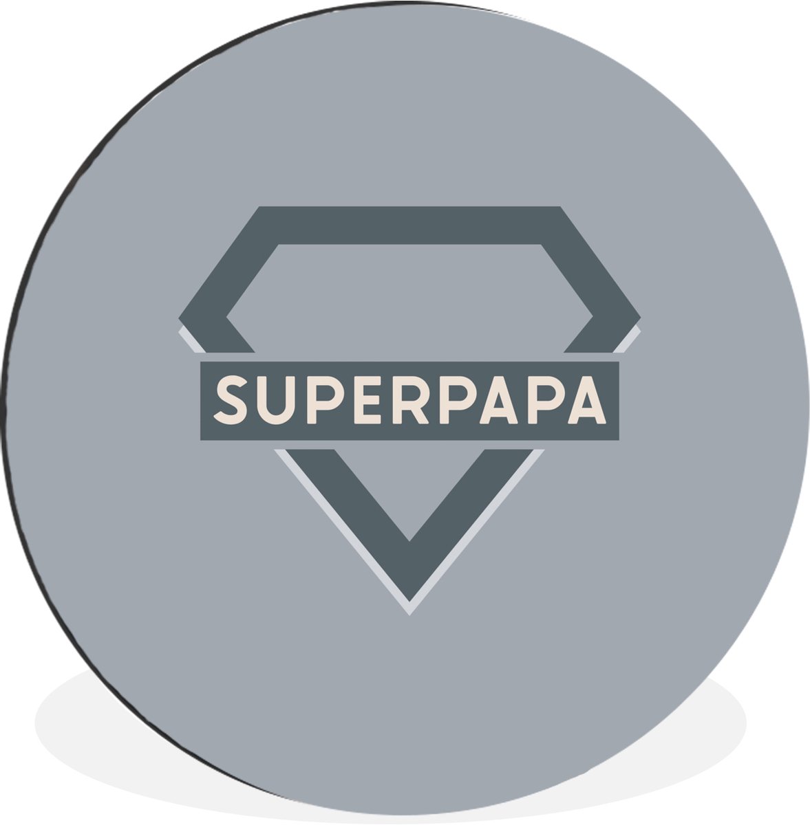 WallCircle - Wandcirkel - Muurcirkel - Quotes - Superpapa - Spreuken - Vaderdag - Aluminium - Dibond - 90x90 cm - Binnen en Buiten - Vaderdag cadeautje - Cadeau voor vader en papa