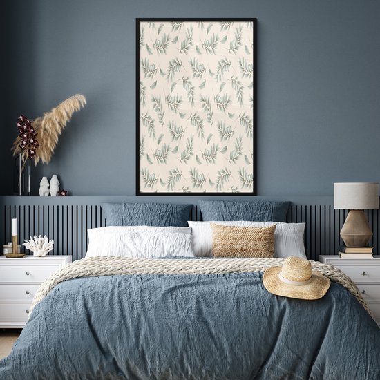 Cadre photo avec affiche - Vintage - Feuille - Pastel - 80x120 cm - Cadre pour affiche