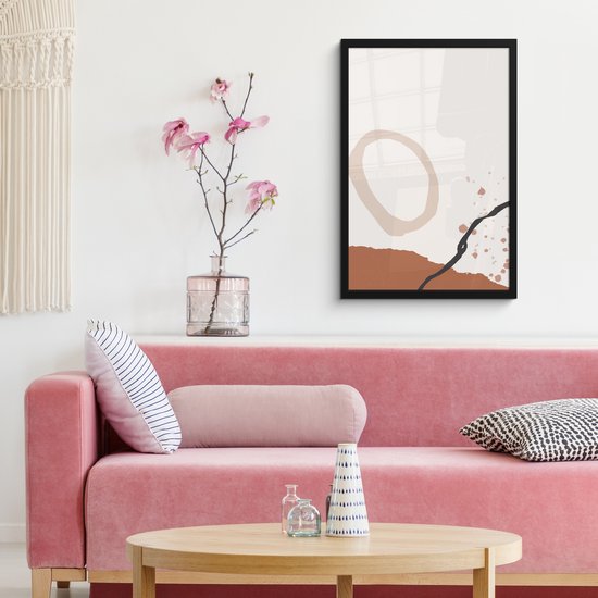 Poster in lijst - Fotolijst 40x60 cm - Posters - Zomer - Zwart - Grijs - Posterlijst zwart - Decoratie - Wanddecoratie woonkamer - Muurdecoratie slaapkamer