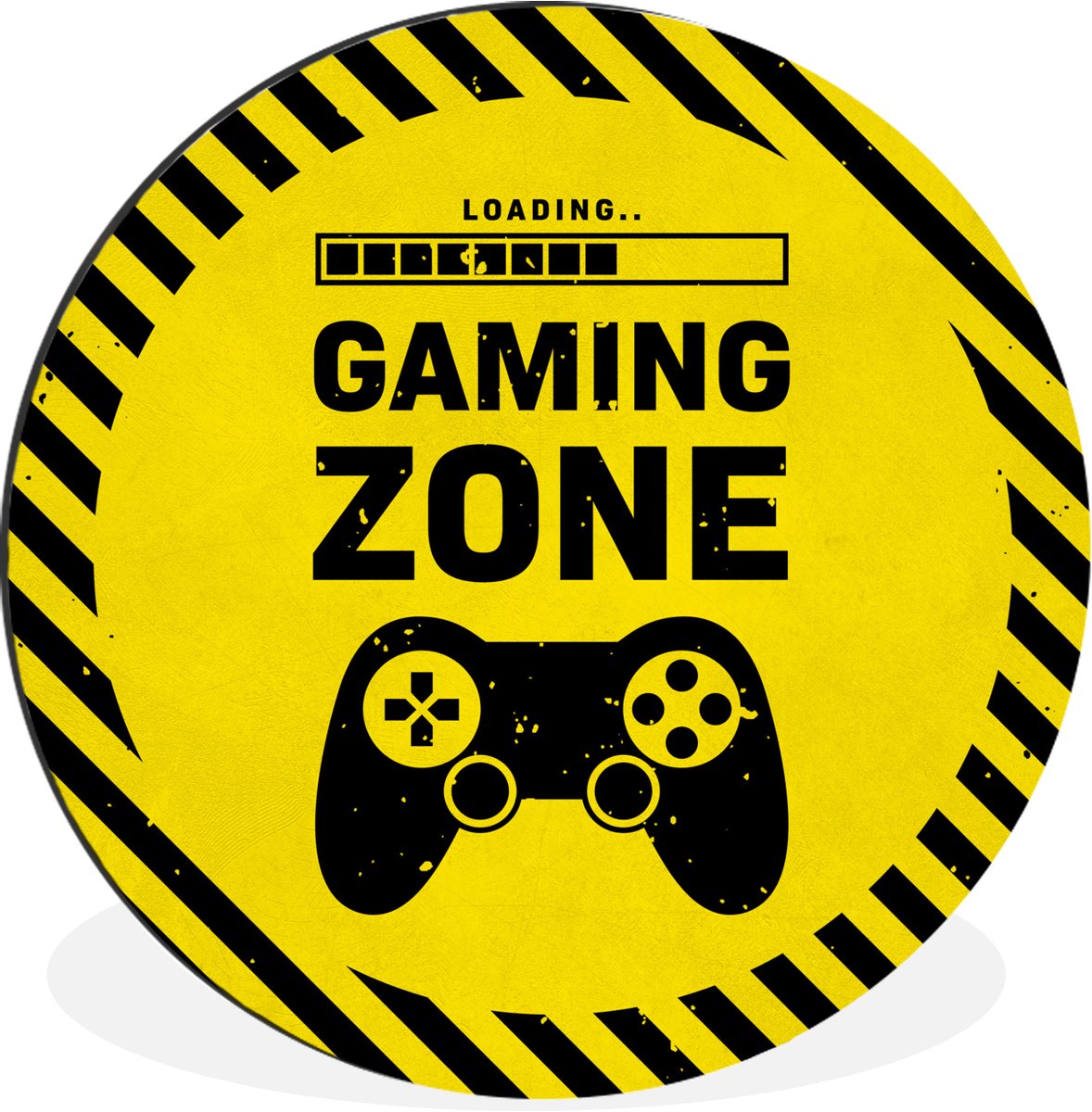 WallCircle - Wandcirkel - Muurcirkel - Gaming - Quotes - Controller - Gaming zone - Game - Aluminium - Dibond - 90x90 cm - Binnen en Buiten