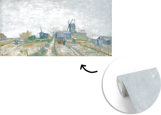 Papier peint - Papier peint photo Montmartre : moulins à vent et potagers - Vincent van Gogh - Largeur 465 cm x hauteur 260 cm