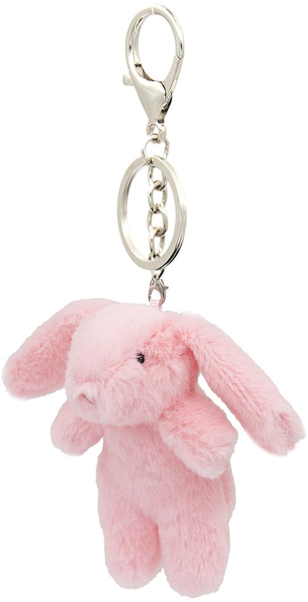 Dailygoods - Leuke pluche haas-sleutelhanger voor rugzak en handtas, schattige sleutelhanger voor sleutels, doordachte cadeaus voor vrouwen en meisjes, mini-konijntje zakhanger, 8,9 cm