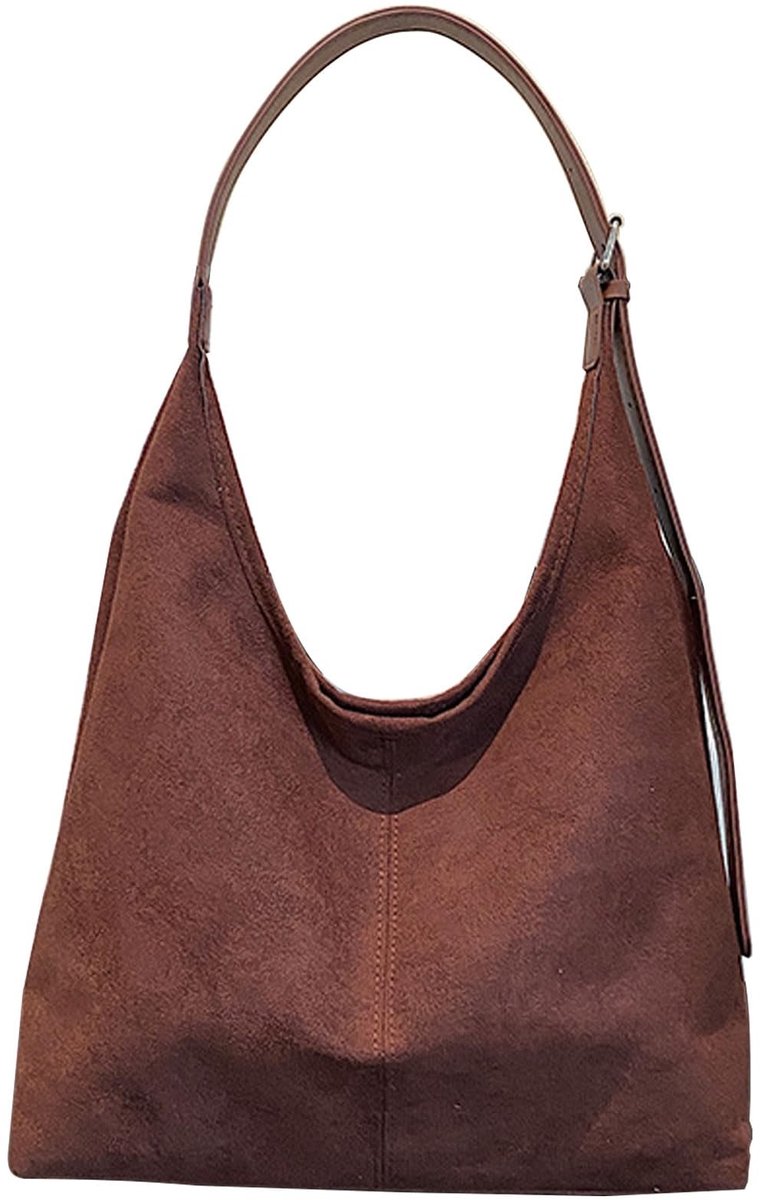 Dailygoods - GWAWG Suède draagtassen voor dames, kunstsuède hobo-schoudertas, veelzijdige slouch-tas voor dames, handtas voor werk, winkelen en dagelijks gebruik