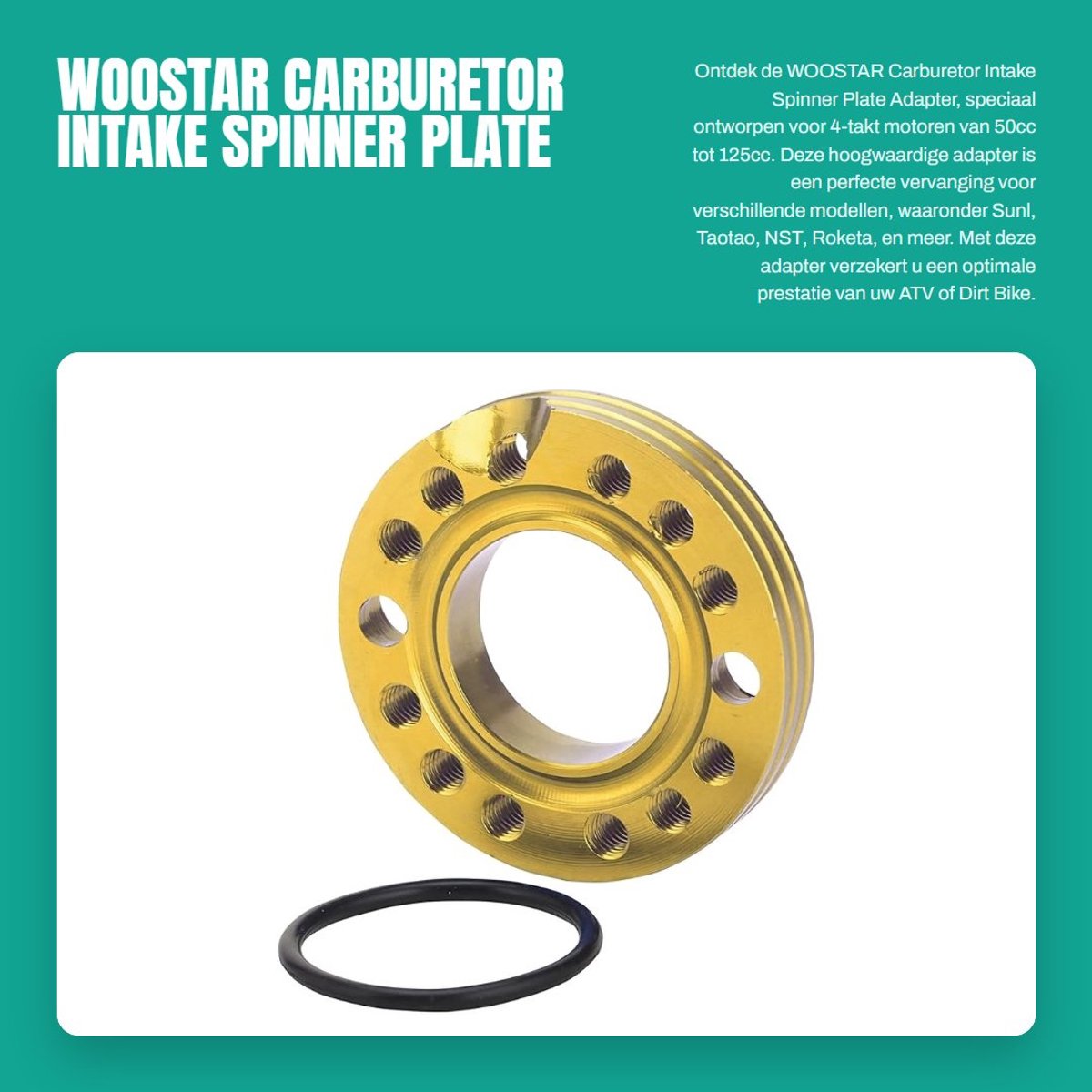Dailygoods - Carburetor Intake Spinner Plate Adapter voor 50cc-125cc ATV en Dirt Bikes