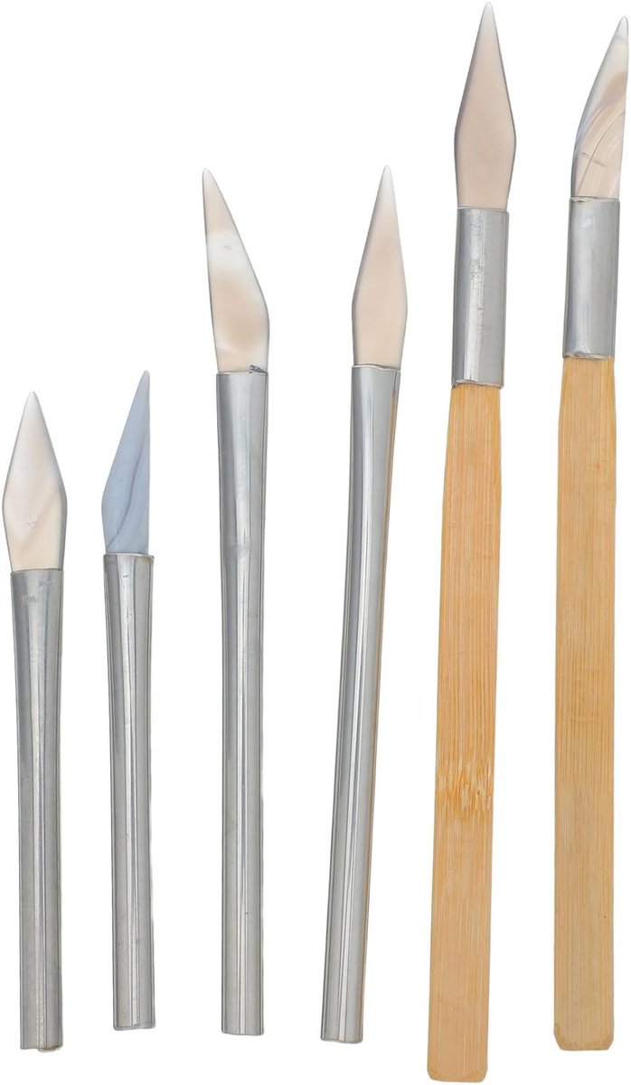 Agaat Mesjes Set - Polijstgereedschap Sieraden - Metaal Bewerken - Ergonomische Grip - 6 Delig - Diverse Kleuren