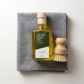 TheWootz Onderhoudsset Snijplank – 250 ml 100% Druivenpitolie + Microvezeldoek + Borstel – Compleet Onderhoud voor Houten Snijplanken en Hakblokken