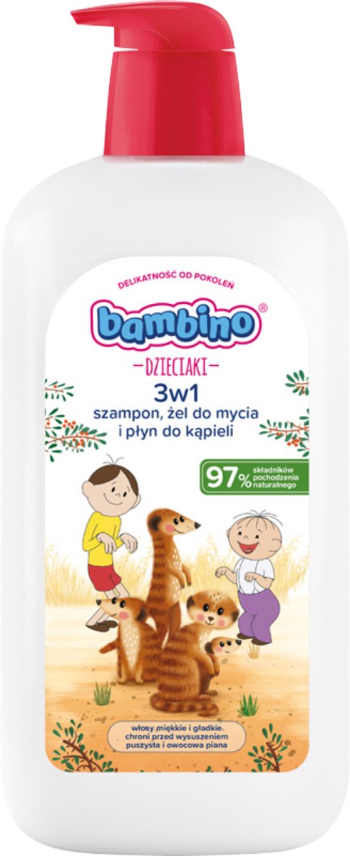 Beiersdorf AG Bambino Dzieciaki - 3w1 Douchemiddel - Banaan Geur - 1000 ml