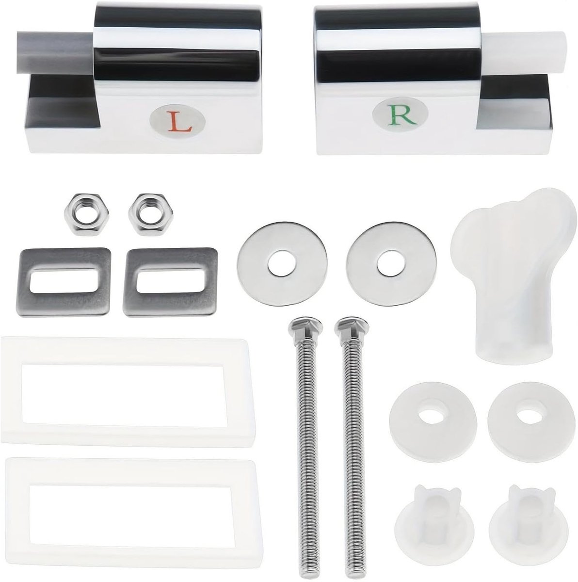 Toiletbril Scharnieren - WC Deksel Onderdelen - Badkamer Reparatie - Versterkte Stabiele Structuur - 8 x 8 cm - Set