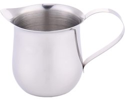 Melkopschuimkan - Opschuimkannetje RVS - Latte Art Maken - Hittebestendig Handvat - 60 ml - Zilver