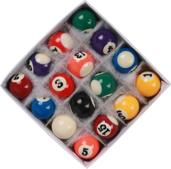 Mini Billartballen Set - Kleine Poolballen - Recreatief Spel - Complete Set - 25 mm - Multicolor van mini — afbeelding 3