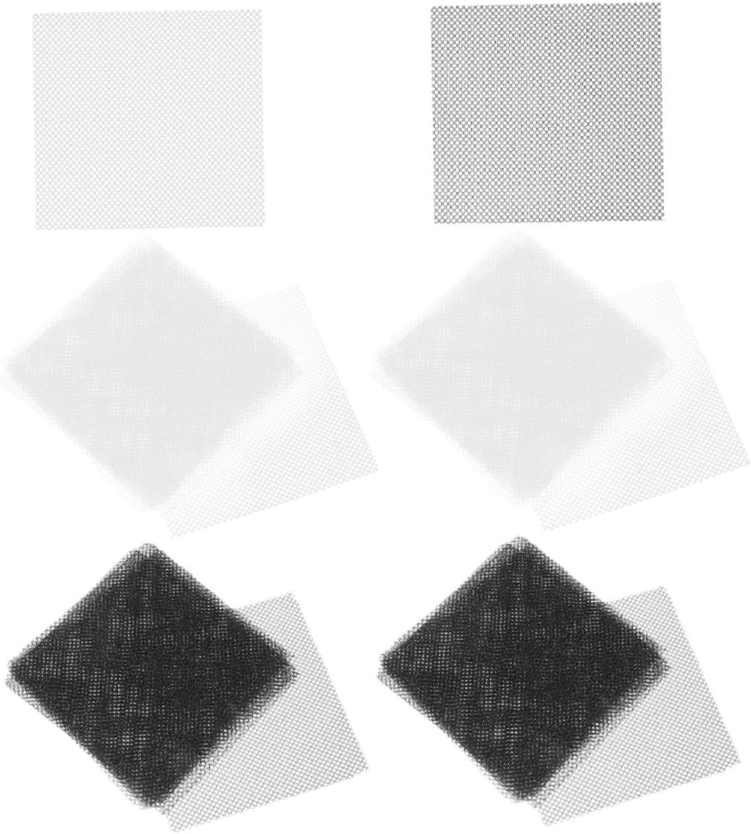 Stoffen Mesh - Oog Mesh - Maskers Maken - Ademend Materiaal - 60 Stuks - Wit Zwart