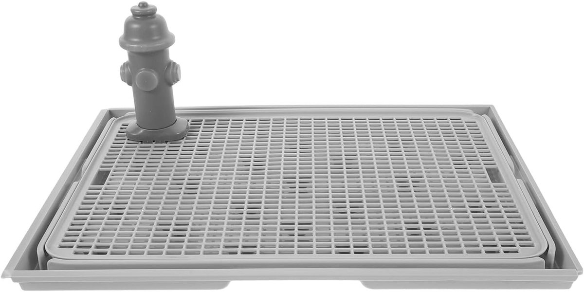 Puppy Potty Holder - Hondentoilet Tray - Zindelijkheidstraining Hond - Met Urinegeleider - 41.5 x 28.5 cm - Lichtgrijs